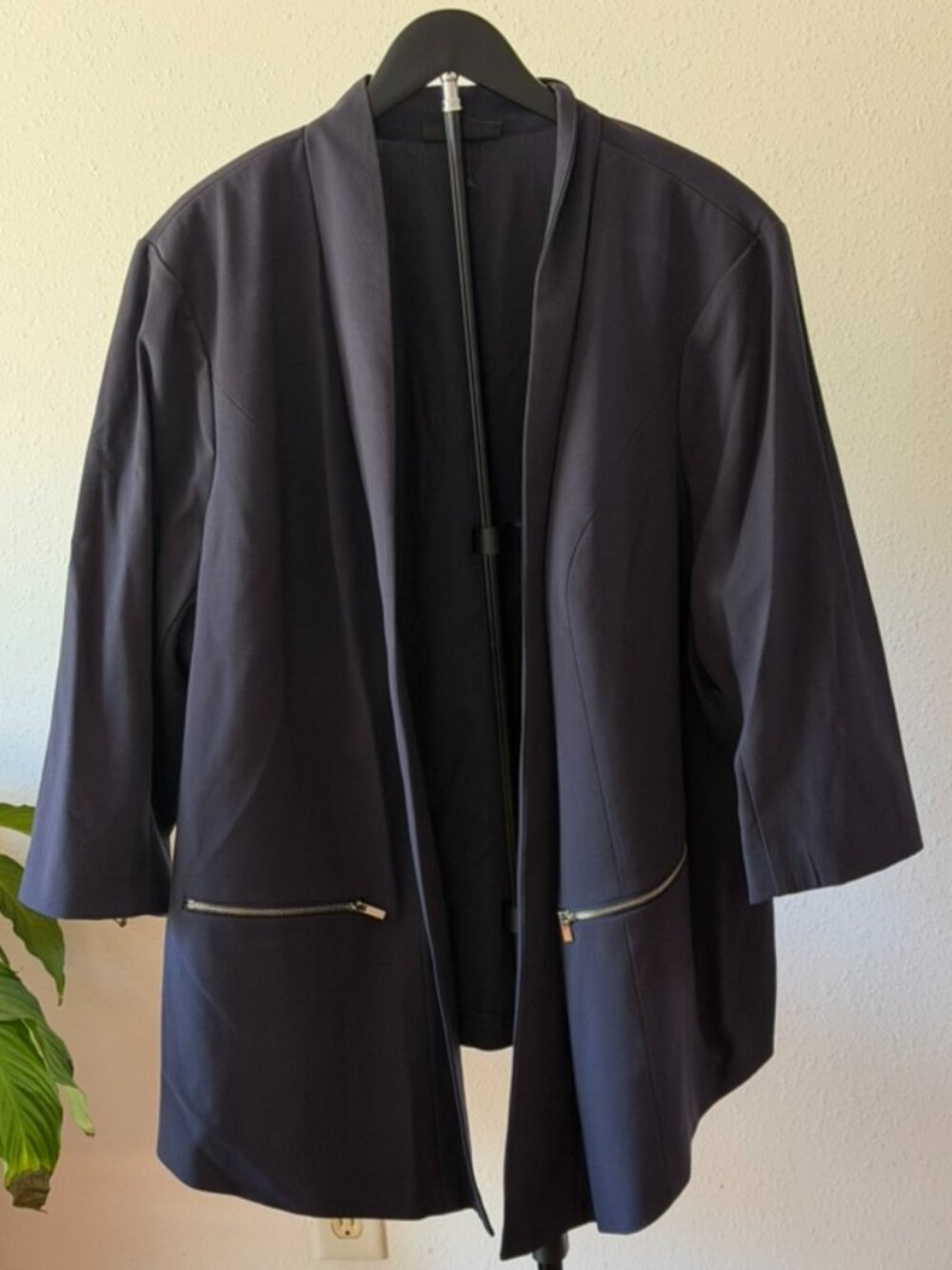 Lane Bryant Navy Blue Open-Front Jacket Blazer - Size 28